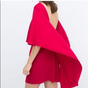 Zara Magenta Cape Dress